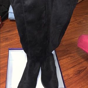 All black Knee high boots